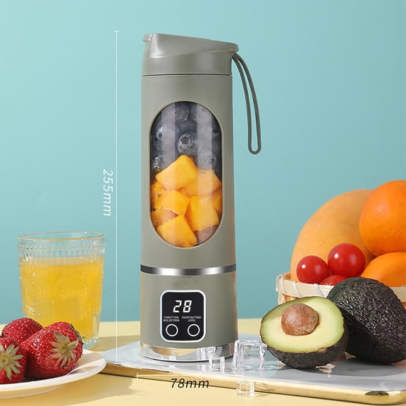 Portable Personal Blender, 500ML Cordless Portable Juicer Shakes and Smoothies Blender, Small Blenders with 12 Stainless Steel Blades, BPA Free Travel Cup & Lid, USB-C Rechargeable