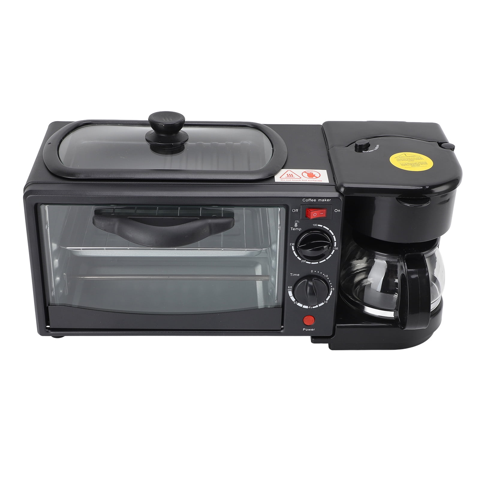 Extra Wide Convection Toaster Oven, 17.9 X 7.7 X 7.5in 3 in 1 Multifunctional Home Breakfast Station Toaster Oven Electric Breakfast Maker for Kitchen Countertop Compact Design