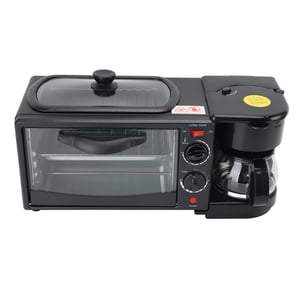 Extra Wide Convection Toaster Oven, 17.9 X 7.7 X 7.5in 3 in 1 Multifunctional Home Breakfast Station Toaster Oven Electric Breakfast Maker for Kitchen Countertop Compact Design