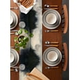 thumbnail image 2 of Ldtrchee Black Beige Lake Table Runner 36 Inches, Abstract Aesthetics Retro Bed Runner Dresser Scarves Tabletop for Indoor Outdoor Parties/Ceremony/Banquet, 13"x 36", 2 of 8