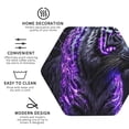 thumbnail image 3 of Zufioo Purple Plant White Tiger Print Leather Coaster Set, Decorative PVC Coasters 4-pack - Scald and Stain-resistant, Suitable for Home, Cafes, Restaurants-Hexagon, 3 of 6