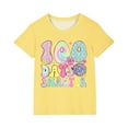 thumbnail image 2 of Frwgonr Boys Girls Tee Shirts Yellow Kids 100th Day of School T-Shirt Celebration Top 3-14, 2 of 5