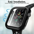 thumbnail image 4 of Watch Case 2 Packs Compatible for Apple Watch Series 6 5 4 SE 44mm for Women Men with Tempered Glass Screen Protector - Black, 4 of 5