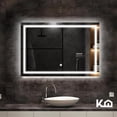 thumbnail image 2 of Espejo con luz LED KingsHouse rectangular Encendido Touch Baño Pared blanco 100x3.5x65 cm, 2 of 8