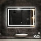 thumbnail image 2 of Espejo con luz LED KingsHouse rectangular Encendido Touch Baño Pared blanco 100x3.5x65 cm, 2 of 8