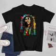 thumbnail image 3 of Graffity Bob Marley Reggae Vibrant Graphic Tshirt Tee Commemorative Shirt Gift Sleeve Top, 3 of 4