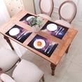 thumbnail image 6 of ZNDUO Placemats, 6 PCS Heat Resistant Stain Resistant Woven PVC Insulation Placemats, Durable Washable Elegant Table Mats for Dining-Triangle Space Stars, 18"x12", 6 of 6