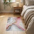 thumbnail image 3 of ODIKA 2'x3' Washable Accent Rug Pet Friendly, Bedside Mat Pink Grey Contemporary Fluid Radiant Gradient Veining Abstract for Bedroom, Nursery, RV, 3 of 7