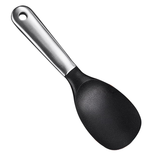 Harpily Dinnerware Stainless Silicone Rice Spoon Non Stick Pan Rice Spoon Flexibility Strong Hanging Hole Design Rice Cooker For Rice Spoon Kitchen Tools
