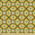 thumbnail image 2 of Abstract Fabric by the Yard, Geometrical Shapes from Sixties Retro Tile Pattern Illustration Old Fashioned, Upholstery Fabric for Dining Chairs Home Decor Accents, Multicolor by Ambesonne, 2 of 5