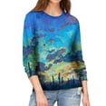thumbnail image 1 of TWZH Women Landscape Graphic 3D Print Crew Neck Long Sleeves Top, 1 of 4