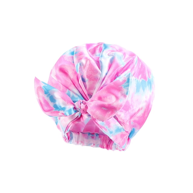 SAYOO Gorro de ducha impermeable para mujer, color sólido/flor/estampado de puntos/sombrero lavable para el cabello de salón de baño de leopardo SAYOO Moda