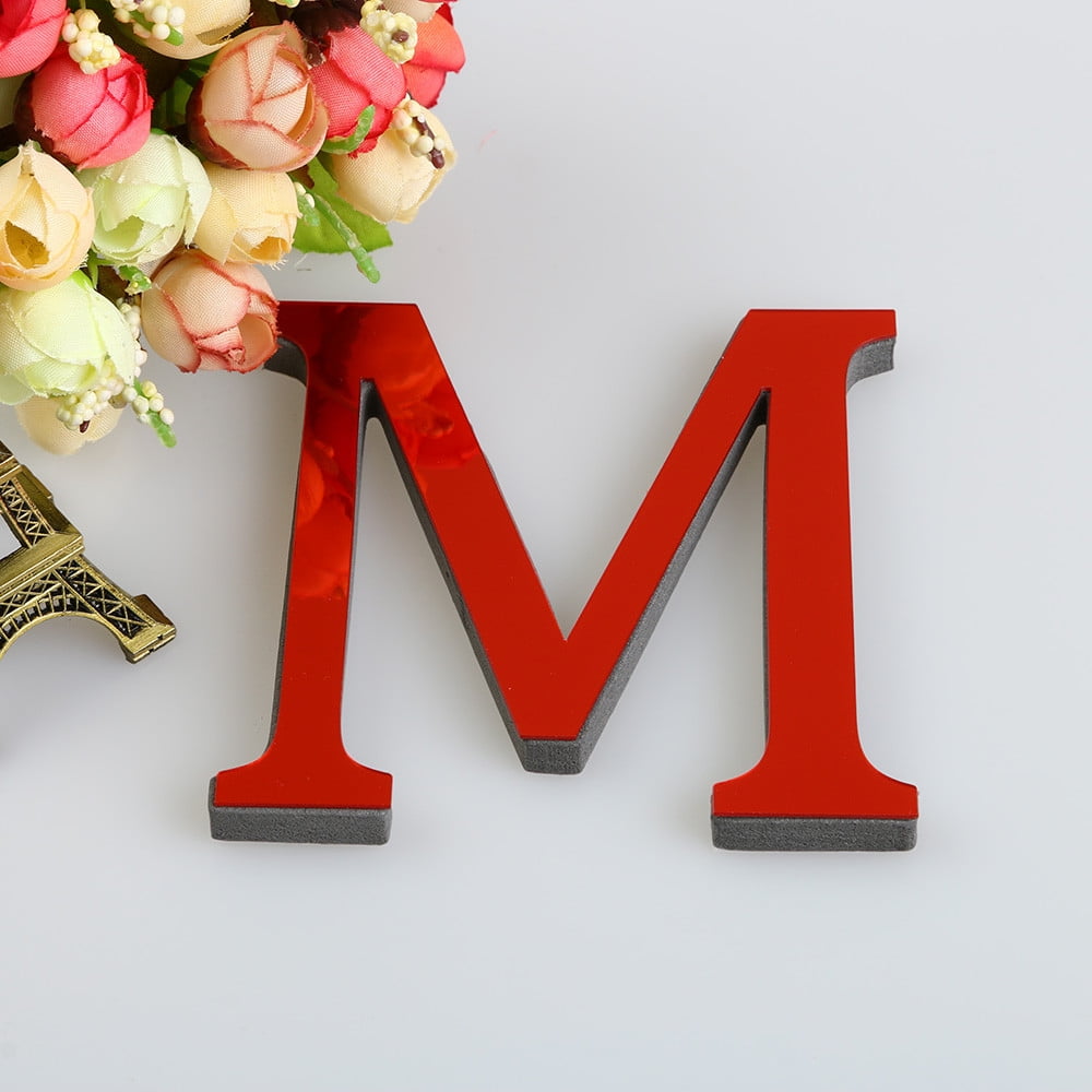 wendunide wall stickers 26 letters diy 3d mirror acrylic wall sticker decals home decor wall art