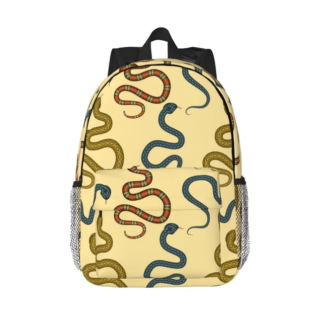 Lukts Various Snake Pattern 15 Inch Student Backpack, Waterproof Laptop Backpack with Adjustable Shoulder Straps, Lightweight Travel, Campus Backpack, Unisex