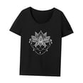 thumbnail image 3 of Camiseta para mujer Tops de verano Ropa deportiva Camiseta con cuello redondo Camiseta básica para el trabajo de vacaciones S, 3 of 7