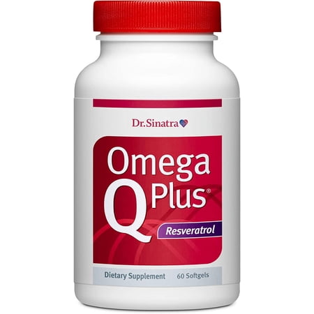 Dr. Sinatra Omega Q Plus Resveratrol - Omega-3 Supplement with CoQ10 and Resveratrol - Promotes Comprehensive Heart and Whole Body Health to Help You Age Well (60 softgels)