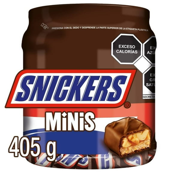 Chocolate con leche Snickers minis relleno de caramelo cacahuate y nougat 405 g