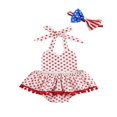 thumbnail image 2 of Tenue de 4 Juillet pour Nouveau-Née Fille, Barboteuse Rayée, Robe, Ensemble, Combinaison, 2 of 5
