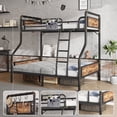 thumbnail image 4 of Hijob Twin over Full Bunk Bed, Antique Heavy Duty Metal Bed Frame with Storage Bag&Hooks for Adults Teens, Convertible into 2 Seperate Beds, Black&Brown, 4 of 11