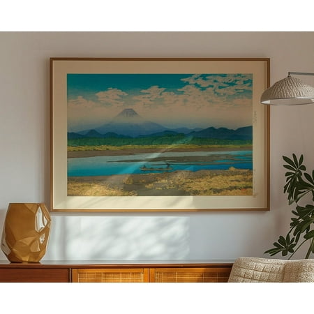 Kawase Hasui Mt Fuji Japanese Woodblock Mountain Landscape Wall Art, Unframed Paper Poster 8x10in