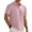 Pink, variant on Dwelliawo Men's Casual Polo Shirt Short Sleeve Vacation Button Summer Beach Knit Stretchy Golf Shirts Light Blue S