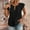 Purple, variant on Women's Front Key Hole Scoop Neck Tunic Tops Pleated Cap Sleeve Tee Shirts Hollow Out Tunics Solid Basic T-Shirts Summer Trends Top 