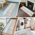 thumbnail image 5 of Easter Eggs 2'x6' Runner Rugs for Hallway Kitchen Bedside Non Slip, Spring Daisy Eucalyptus Leaves Light Blue Wood Entryway Rug Runners with Rubber Backing, Long Carpet Runner for Laundry Room, 5 of 8