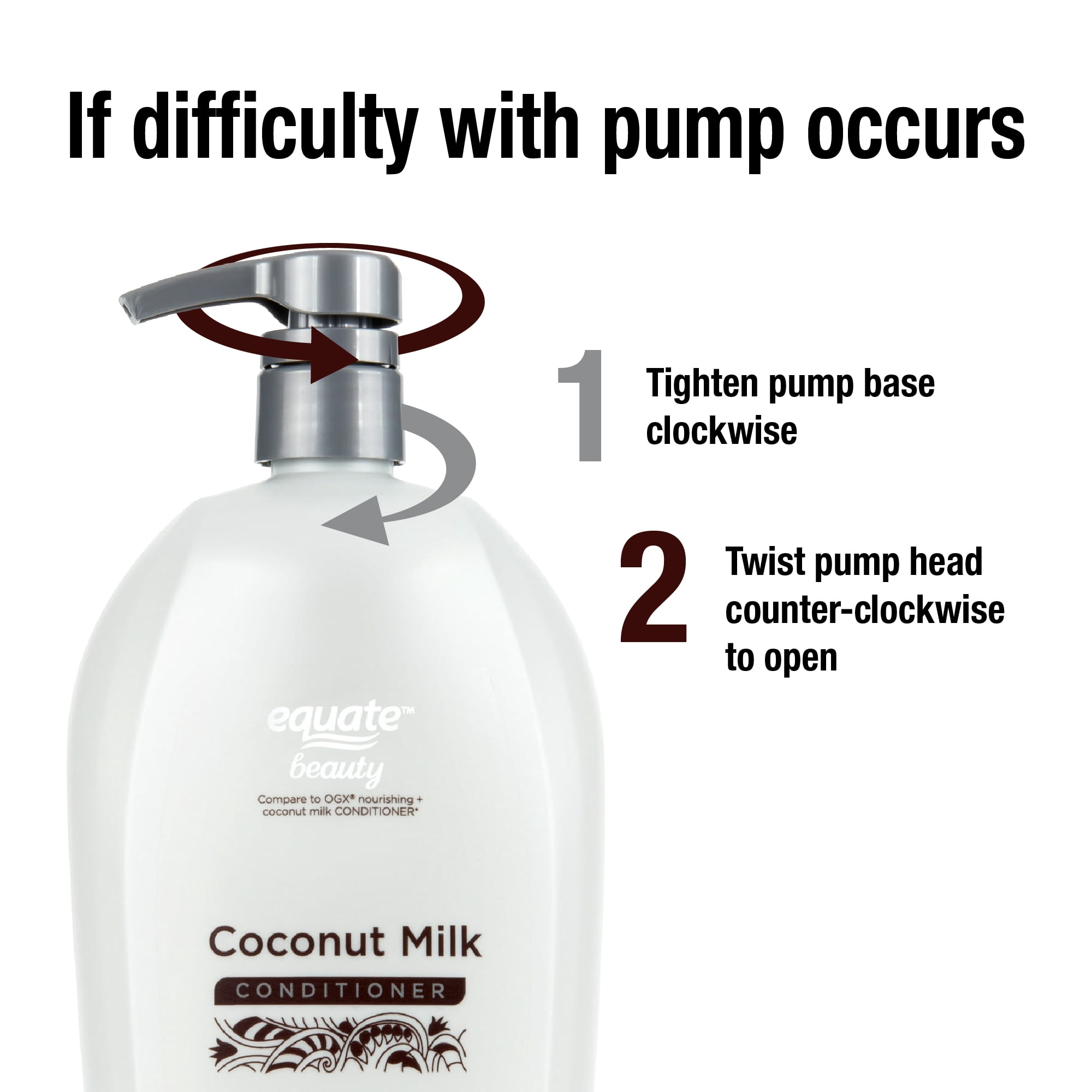 Equate Coconut Milk Conditioner for Hair Care, 33.8 fl oz, Compare to OGX® Nourishing + Coconut Milk Conditioner