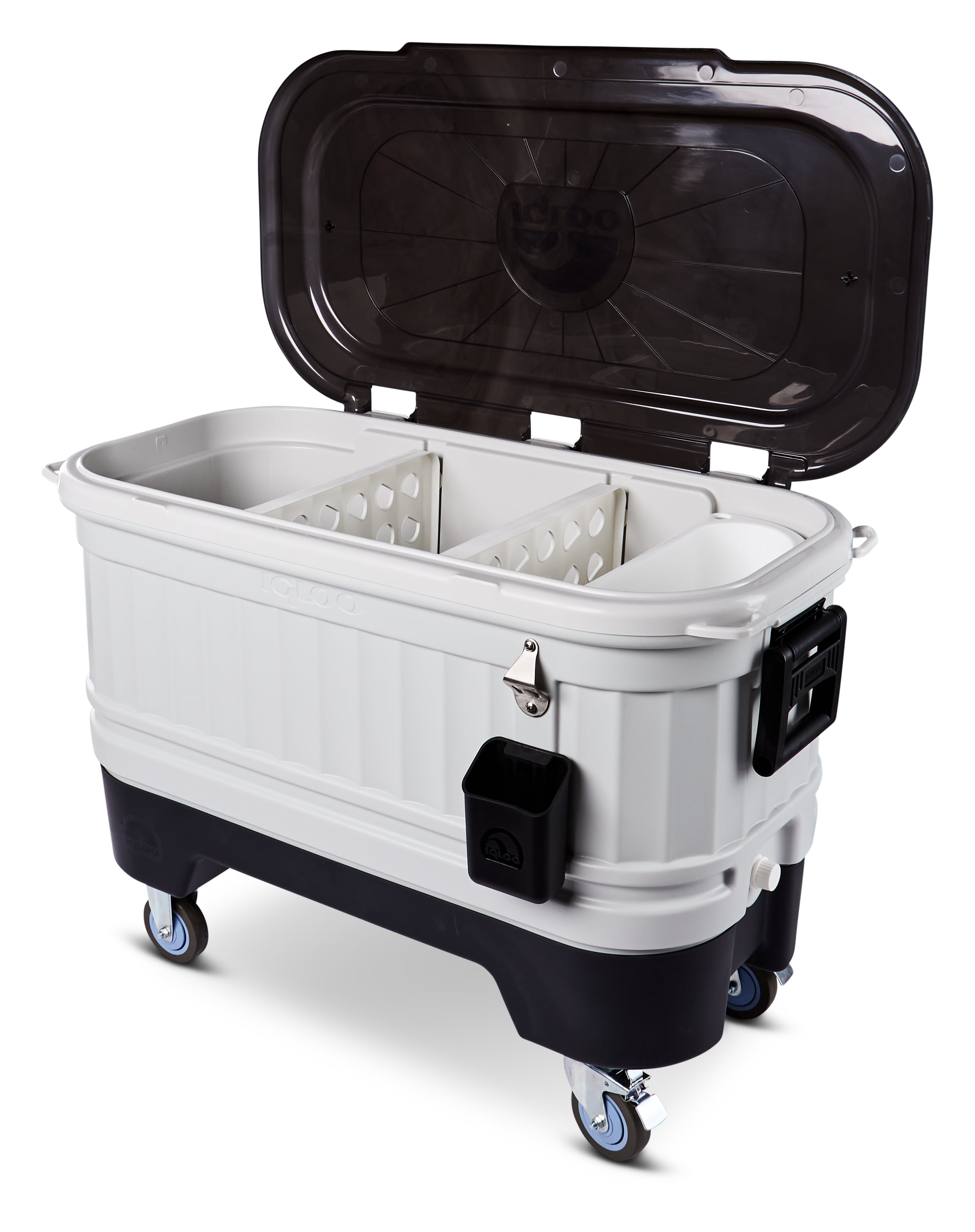 Igloo 125 qt. Party Bar Wheeled Ice Chest, White and Black