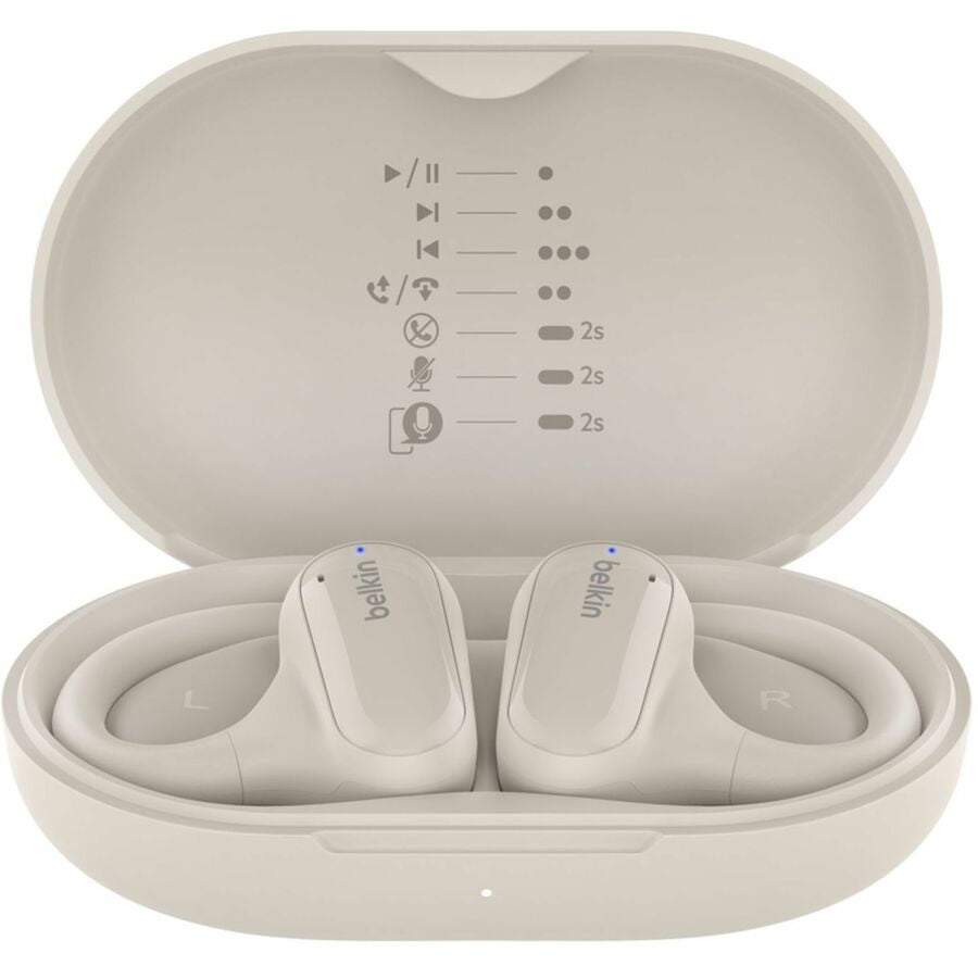 Belkin Sound Form Clear Fit Open-Ear Wireless Earbuds, Sand
