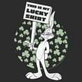 thumbnail image 2 of Women's Looney Tunes St. Patrick's Day Bugs Bunny This is My Lucky Shirt  Graphic Tee Black 2X Large, 2 of 4