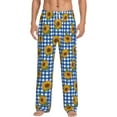 thumbnail image 2 of Picia Sunflowers Mens Soft Woven Cotton Elastic Waistband Sleep Pajama Pant Lounge Sleep Pant With Pockets And Drawstring-Small, 2 of 9