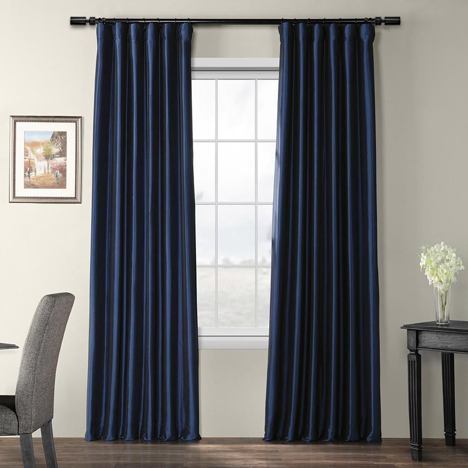 Urbanest 1" Sullivan Adjustable Curtain Rod, 84"-120", Black
