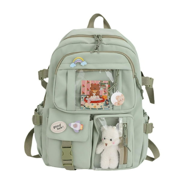 Mochila para mujer Bolsa Mochila femenina portátil para acampar al aire libre todos los días Verde