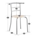 thumbnail image 6 of Tcbosik 3 Piece Breakfast Table Set, Dining Table and Chair for 2, Bistro Table with Built-in Wine Rack for Kitchen Living Room, Natural, 6 of 13