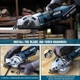 thumbnail image 7 of WESCO 3-3/8 Inch Cordless Mini Circular Saw, 20V Circular Saw, Maximum Cutting Depth 1-1/8 inch, with 2.0Ah Battery and Quick Charger Parallel Guide and Hex Wrench, 1 x 24T TCT Saw Blade for Wood, 7 of 7