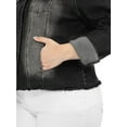 thumbnail image 6 of NOMADIC NOOK Women's Plus Size Outfits Classic Washed Front Frayed Denim Jacket 2 PCS, 6 of 7
