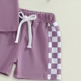 thumbnail image 4 of TOWED22 Baby Boy Summer Outfit Bunny Truck Embroidery Tops and Plaid Shorts Set Toddler Boy Spring Summer Clothes(Purple,18-24 M), 4 of 6