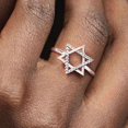 thumbnail image 2 of Anillo de estrella de David judía para mujer, plata de ley 925, circonita cúbica, anillo de dedo, amuleto de protección, joyería, regalos de Navidad, 2 of 5