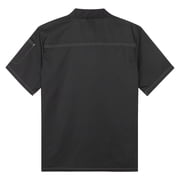 Raenseen Unisex Chef Coat Pressional Hotel Kitchen Chef Jacket Men Women Restaurant Canteen Working Black Short Sleeve L