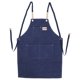thumbnail image 3 of Delantal de lona de algodón ajustable con espalda cruzada y bolsillos para cocina, color azul, 3 of 14