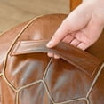 thumbnail image 2 of Brown Moroccan Leather Pouf(no Filling Material), 2 of 4