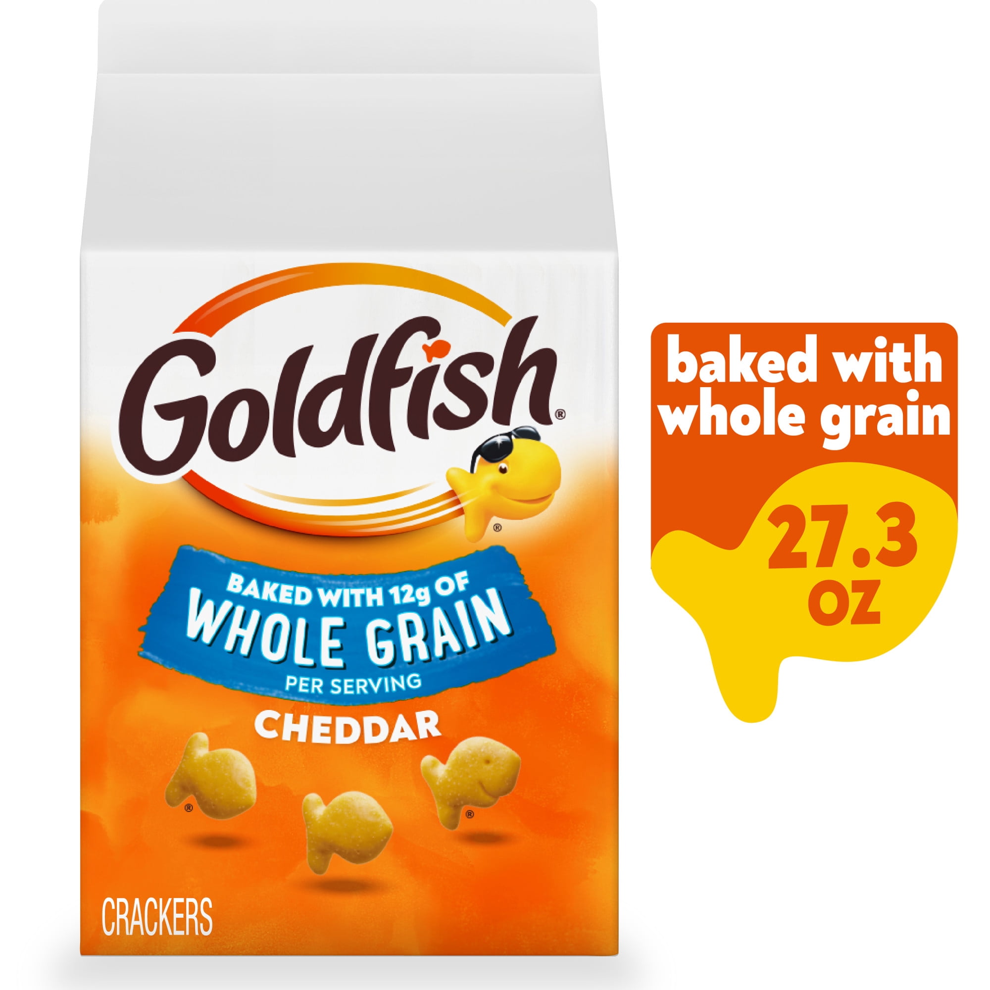 Goldfish Baked with Whole Grain Cheddar Baked Snack Crackers, 27.3 oz Carton