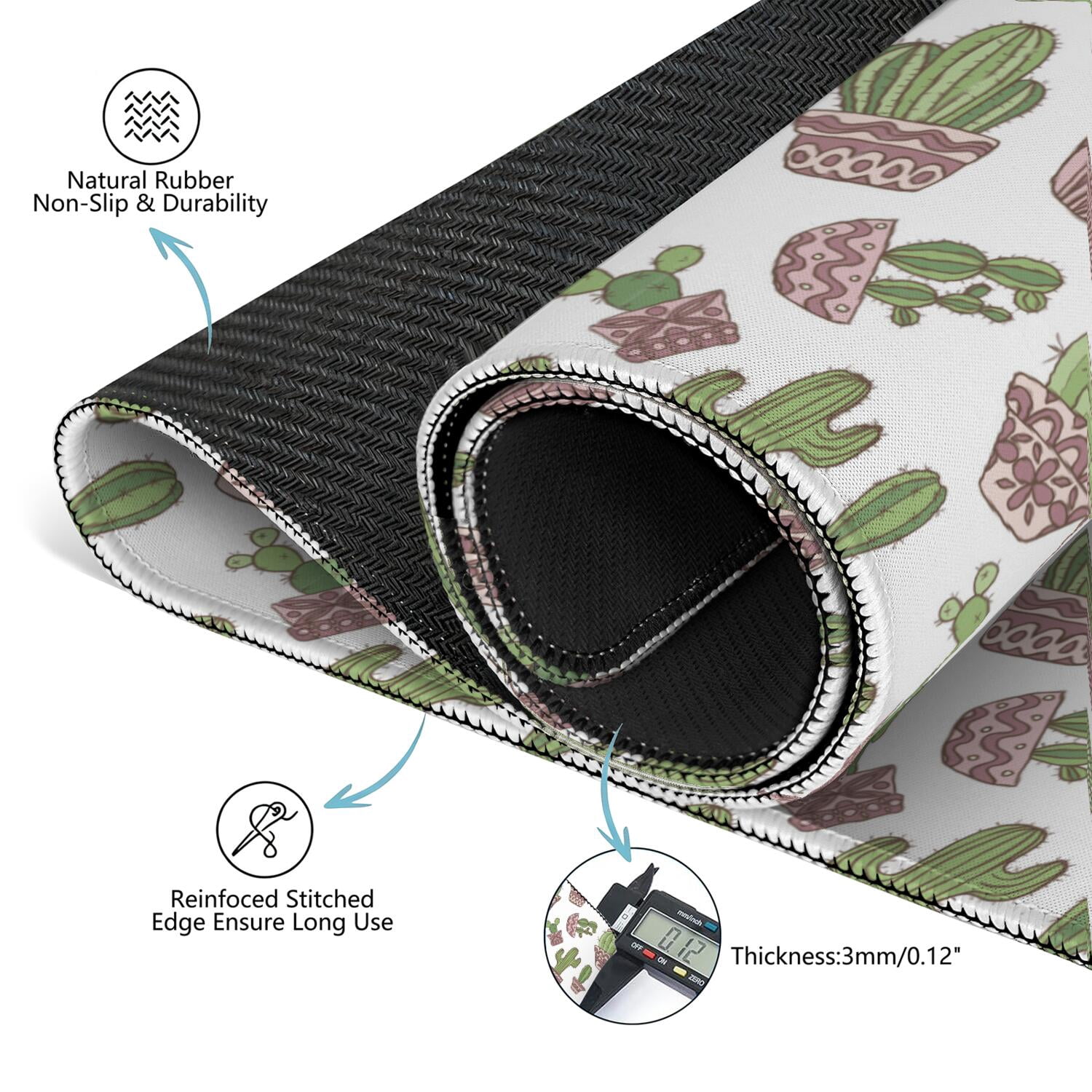 Stylish Plants Pattern Mahjong Mat 31.5 Inches Crafted from Durable Rubber Featuring Anti-Slip Grip Backing and Noise Reduction Technology for Multi-Functional Game Table