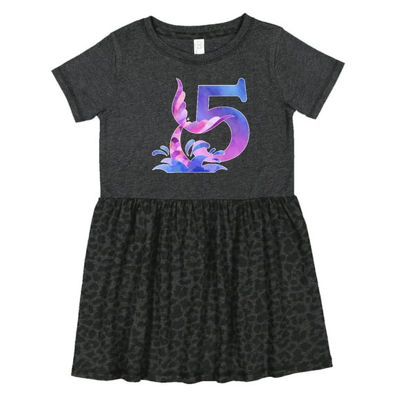 Inktastic 5th Birthday Mermaid Tail Girls Toddler Dress