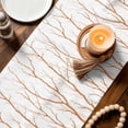 thumbnail image 3 of Orange Branches Table Runner - 70 Inch Long Modern Abstract Art Forest Silhouettes Cotton and Linen Blended Dress Scarves Farmhouse Table Runner for Kitchen Dining, Coffee Table, 13" x 70", 3 of 8