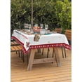 thumbnail image 2 of Outdoor Tablecloth with Umbrella Hole and Zipper, Red Christmas Rectangle Table Cloth 54x80 Inch Waterproof Tablecloth, Sloths Xmas Botanical Winter Picnic Table Cover for Patio Camping, 2 of 7
