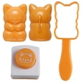 thumbnail image 3 of Cute Cat Onigiri Mold for Rice Ball Making with PP Material Orange DIY Kitchen Tool Set 6.5 x 4.5 cm, 3 of 4