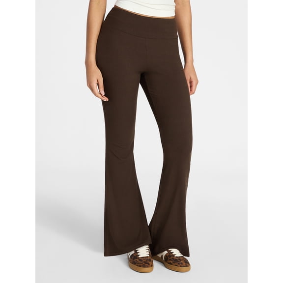 No Boundaries Ribbed Knit Flare Pants, Women's XXS-XXL