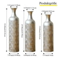 thumbnail image 5 of S-HOME Contemporary Decorative Metal Vases Set of 3 Matte Finish  with Textured Pattern for Home & Event Decor 19.69 to 32.68 Inch, Silver, 5 of 11